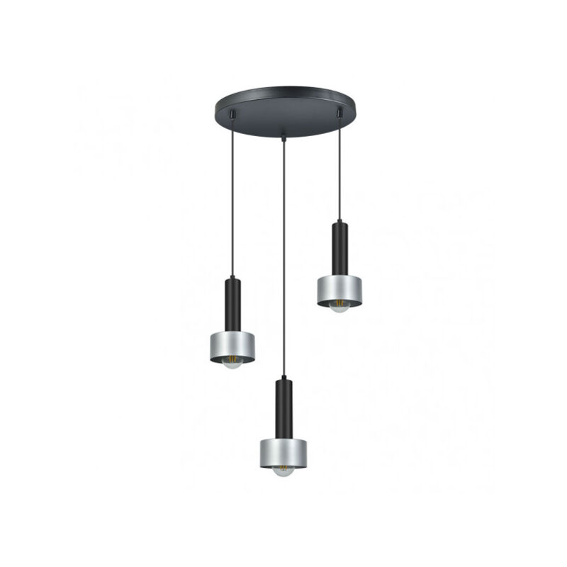 foto del prodotto fabrilamp ciondolo allende 3xe27 nero argento regx35x35 cm