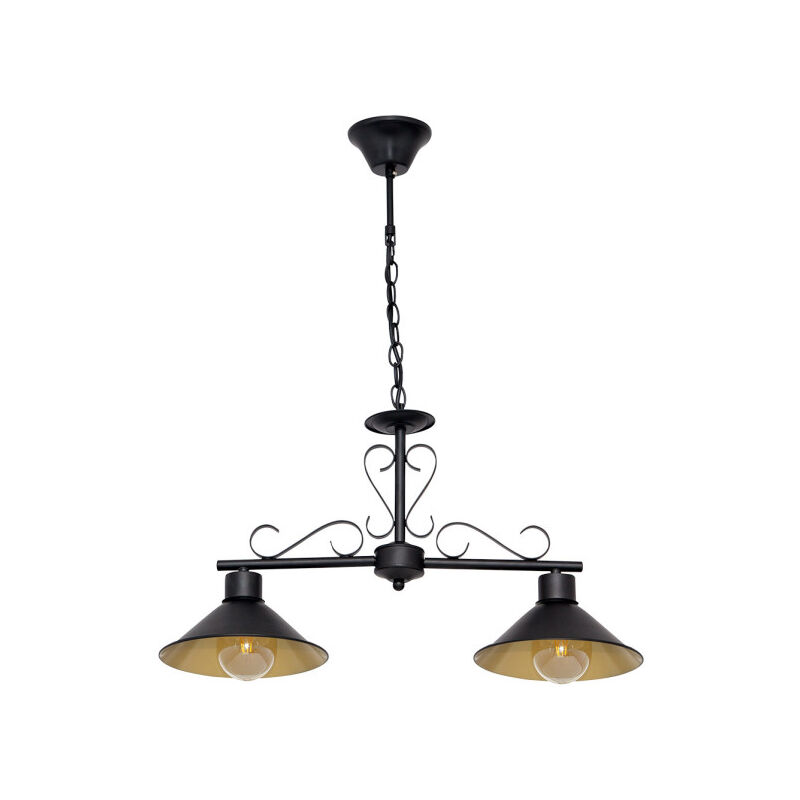 foto del prodotto fabrilamp ciondolo azalea 2xe27 nero oro regx58x20 cm