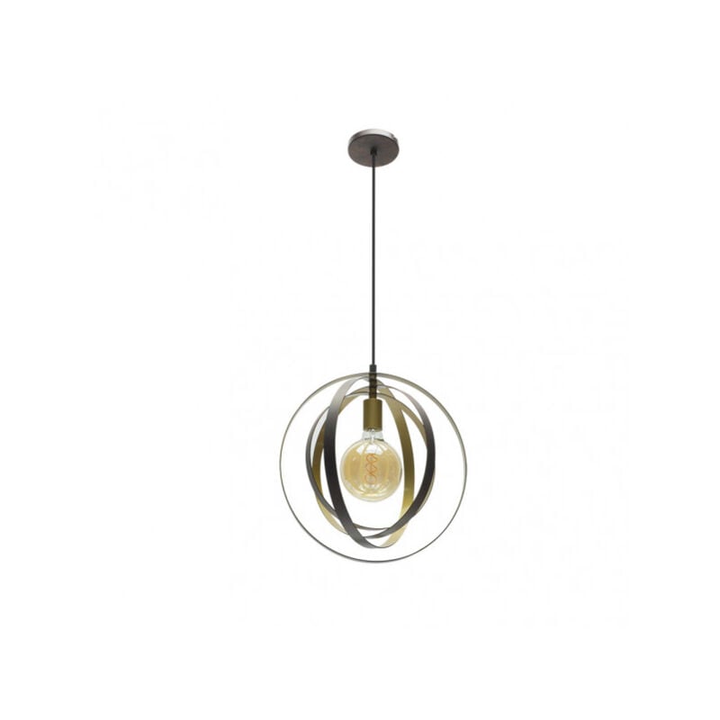 foto del prodotto fabrilamp ciondolo in pizzo 1xe27 marrone oro regx37x37 cm
