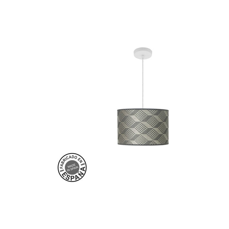 foto del prodotto fabrilamp ciondolo moda 1xe27 bianco tetris grigio regx30x30cm