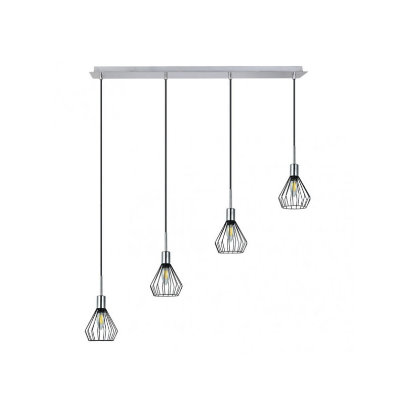 foto del prodotto fabrilamp ciondolo san pietroburgo 4xe14 nero cromo regx83x13 cm