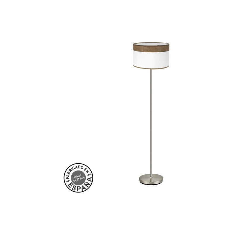 foto del prodotto fabrilamp cloe 1xe27 pelle bianco legno scuro 162x40x40 cm piano soggiorno