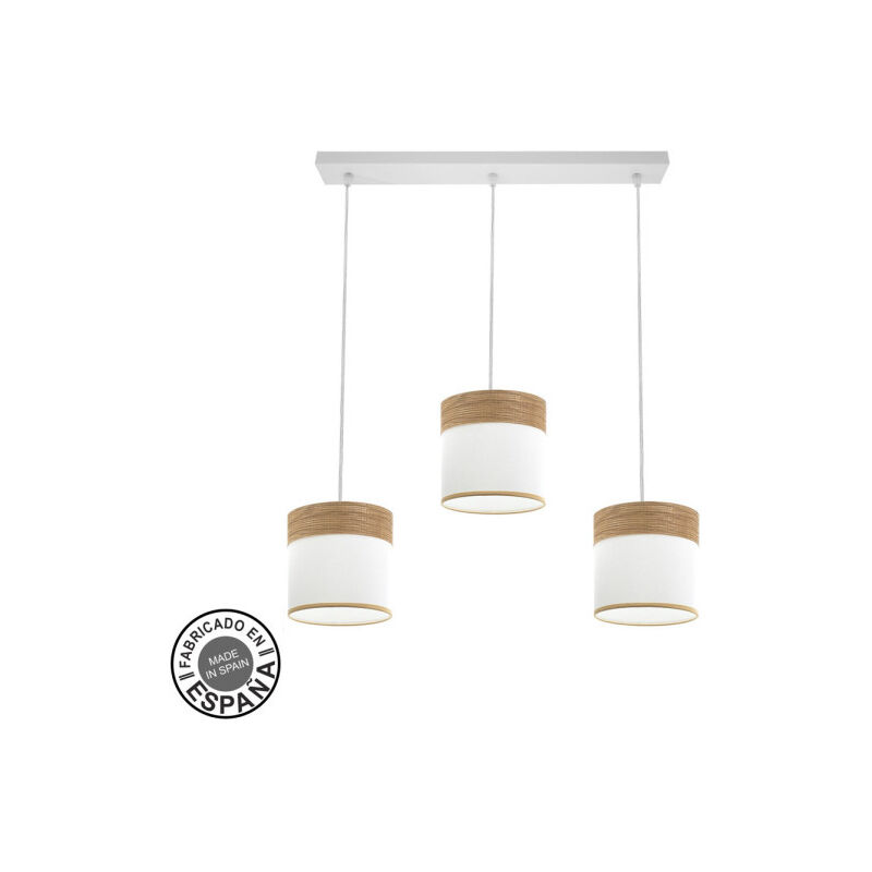 foto del prodotto fabrilamp cloe 3xe27 bianco bianco legno chiaro regx60x16 cm