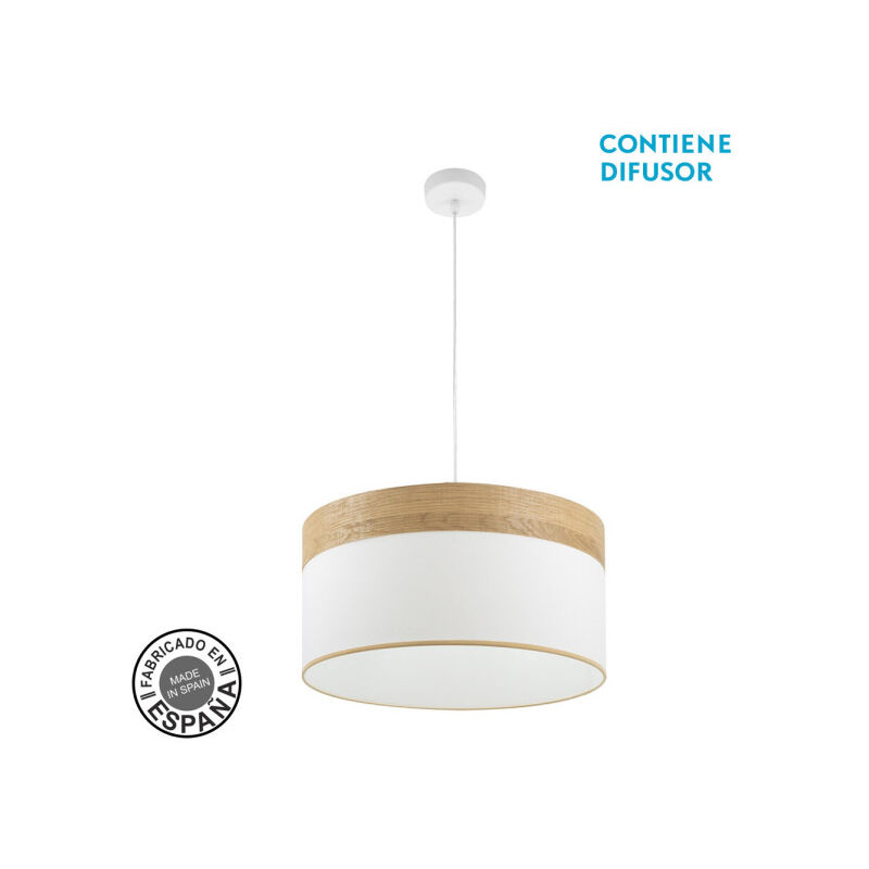 foto del prodotto fabrilamp cloe lampada a sospensione 2xe27 bianco bianco bianco legno regx50x50 cm