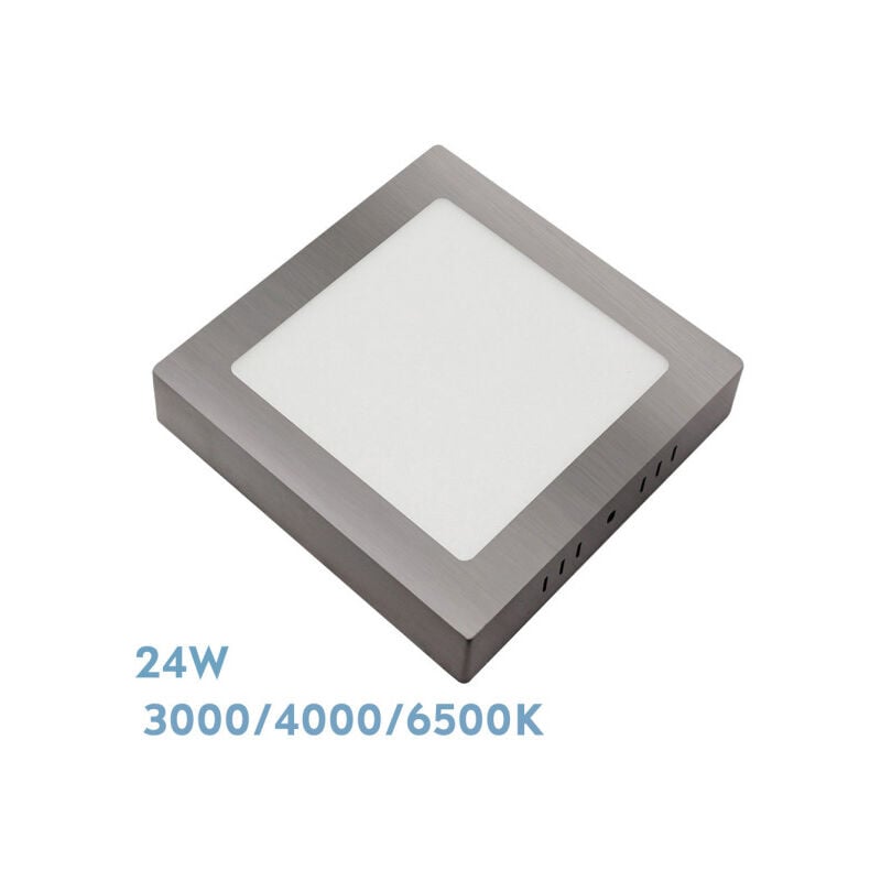foto del prodotto fabrilamp downlight superf.gabro 24w 3000k 4000k 6500k nickel 2160lm 3x29x29 cm