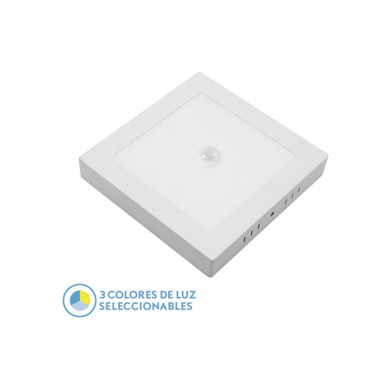 foto del prodotto fabrilamp downlight superf. onix 18w 3000k 4000k 6500k white 1620lm square c twilight motion sensor 3x22x22cm