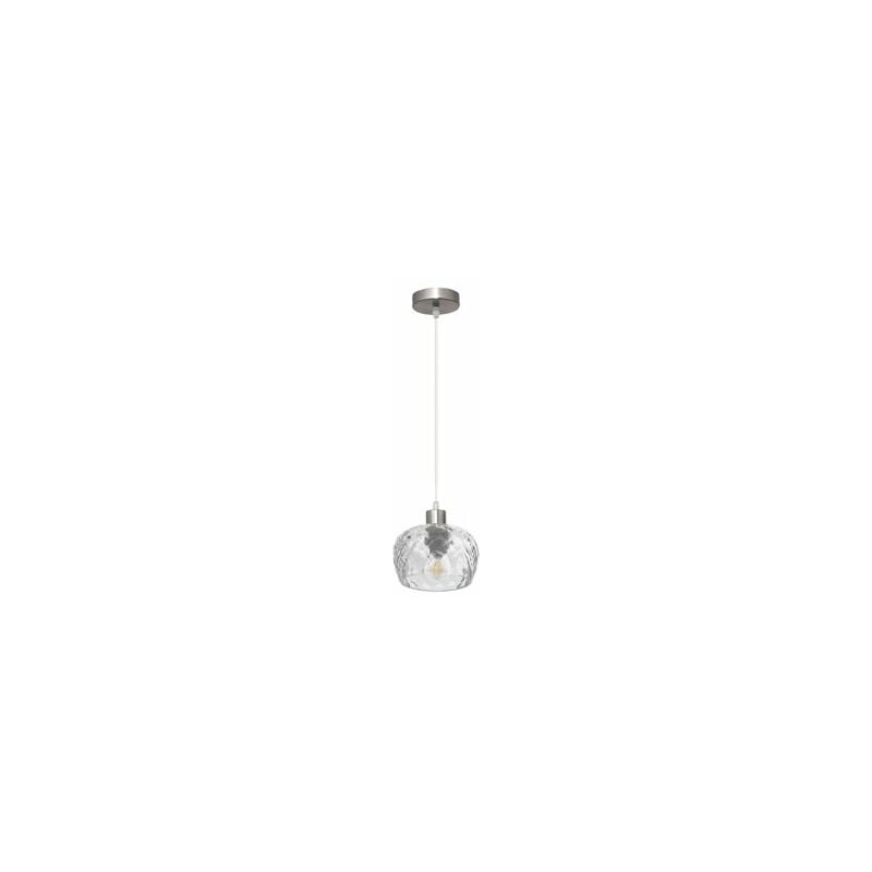 foto del prodotto fabrilamp estela pendant 1xe27 chrome regx13x13x13 cm w transparent cut crystal shade