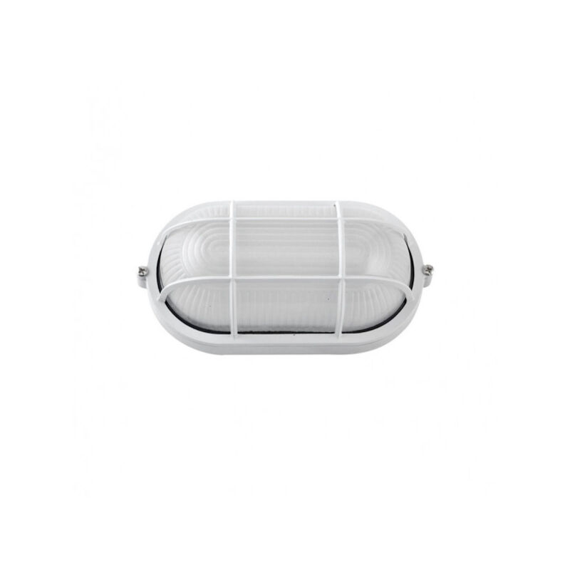 foto del prodotto fabrilamp fab 148162001 lampada da parete ext. ovale alluminio apus peq. 1xe27 bianco 9x21x10,5 cm ip44