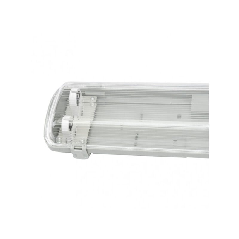 foto del prodotto fabrilamp fab 150492060 paralume a linee da 60cm per led 2xt8 ip54 grigio trasparente 67x11,7x6 cm