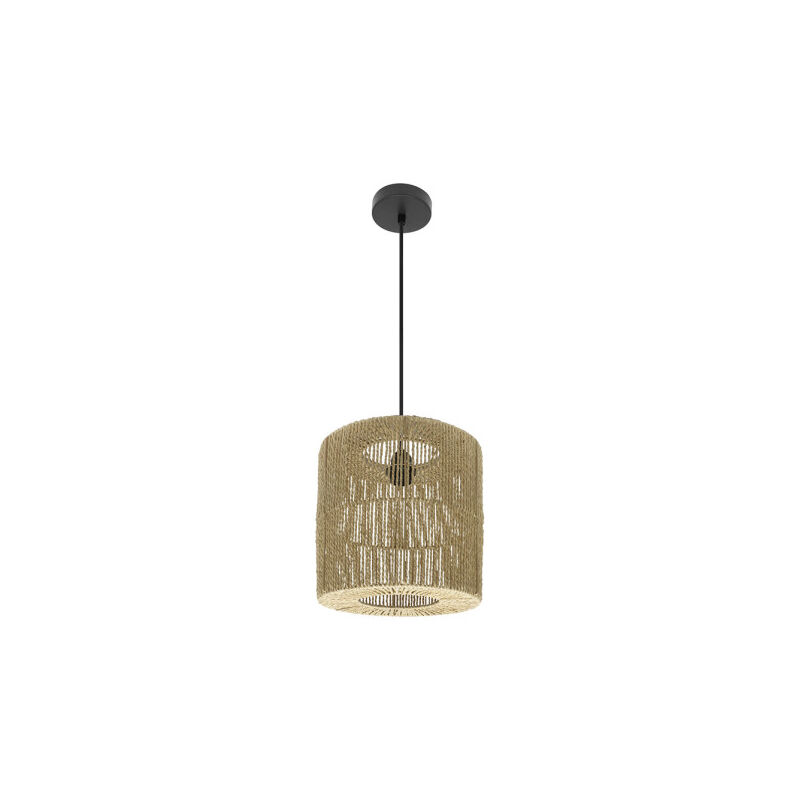 foto del prodotto fabrilamp fabriano lampada a sospensione de lampada a soffitto fabriano 1xe27 nero naturale regx28x28cm