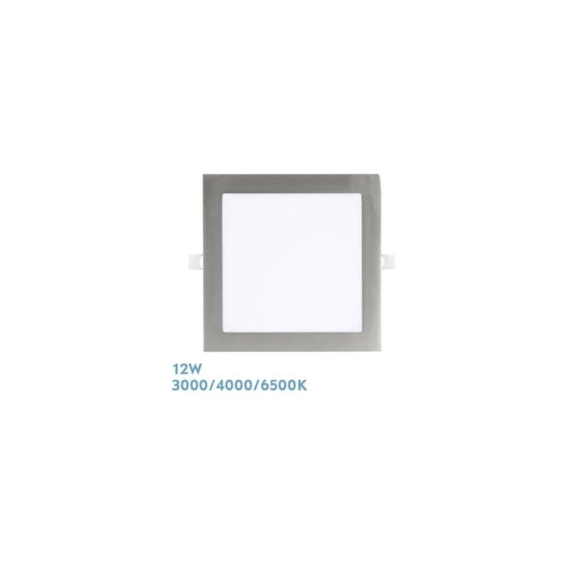 foto del prodotto fabrilamp faretto da incasso abaco 12w 3000 4000 6500k nichel 1080lm quadrato 1,3x17x17cm taglio 15d