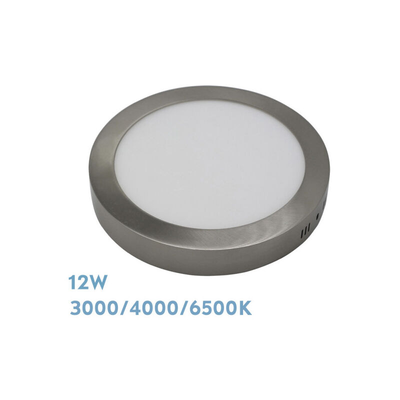 foto del prodotto fabrilamp - faretto di superficie diorite 12w 3000k-4000k-6500k nichel 1080lm 3,5x17x17 cm