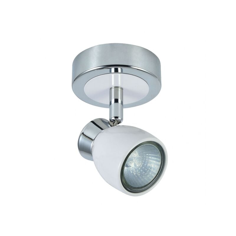 foto del prodotto fabrilamp faretto orientabile per bagno modello chacho bianco cromo