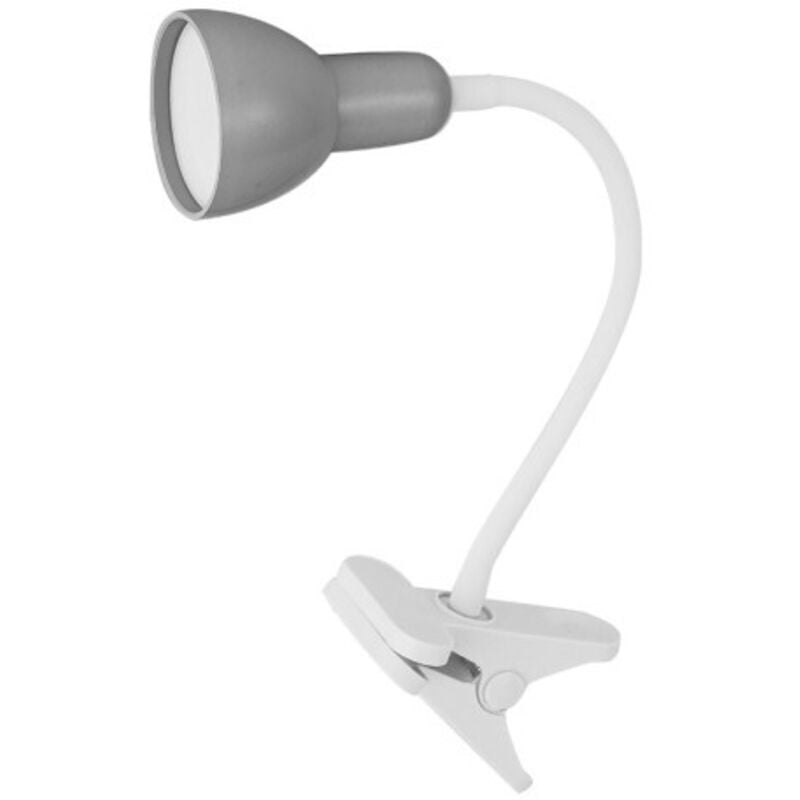 foto del prodotto fabrilamp - flexo gates grigio bianco 6w 450lm 5000k fissaggio c morsetto flessibile regolabile 31x7x11,5 cm