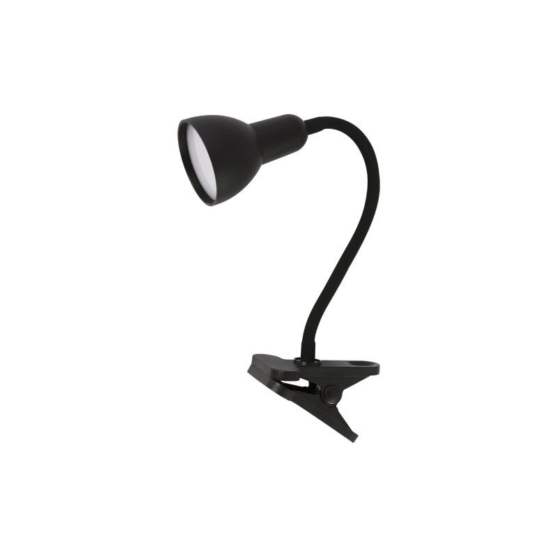 foto del prodotto fabrilamp gates black flexo lamp 6w 450lm 5000k fissaggio c morsetto flessibile regolabile 31x7x11,5 cm