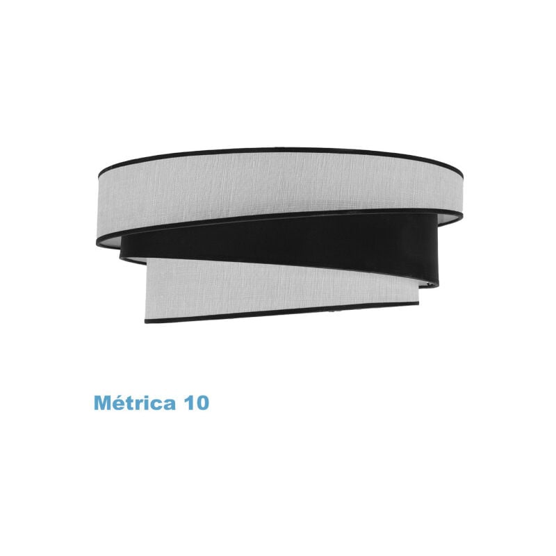 foto del prodotto fabrilamp hara m10 bianco nero paralume a sospensione 50dx40dx22h diffusore incluso