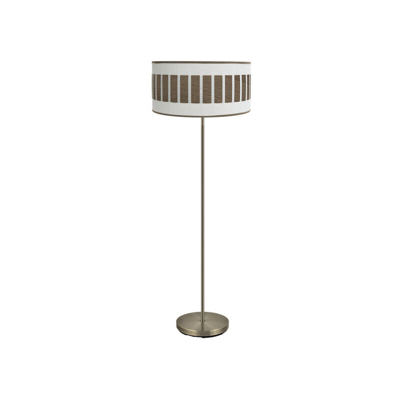 foto del prodotto fabrilamp - ivanna 1xe27 pelle/bianco-legno scuro piano soggiorno 163x40x40 cm