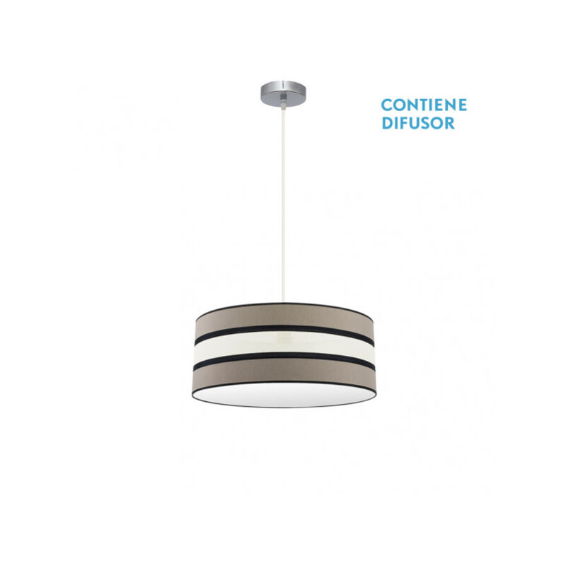 foto del prodotto fabrilamp karla lampada a sospensione dimmerabile 2xe27 taupe beige