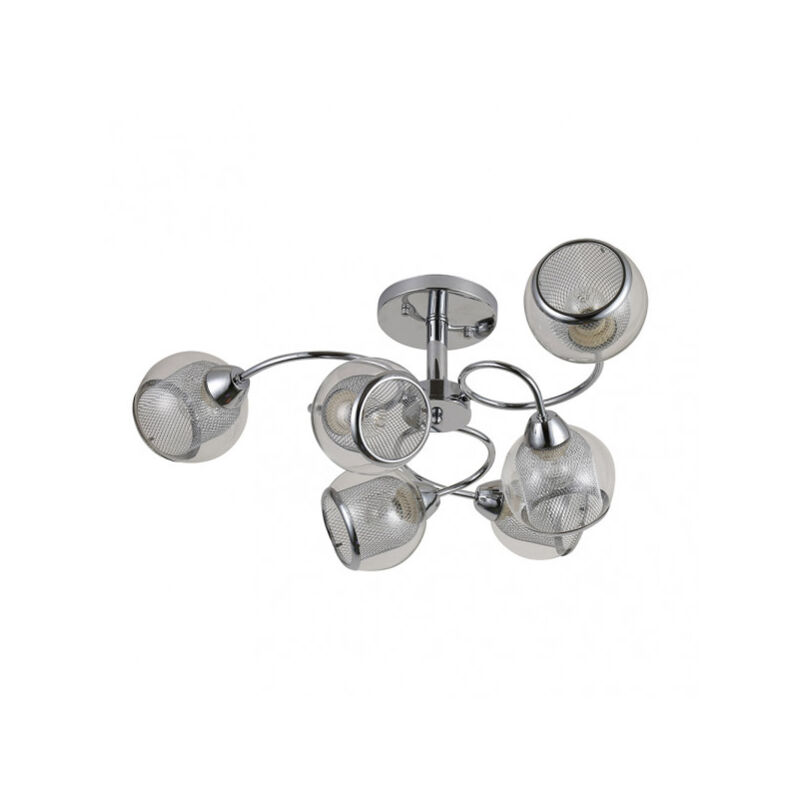 foto del prodotto fabrilamp lampada a soffitto stanley cromo de 6 luci