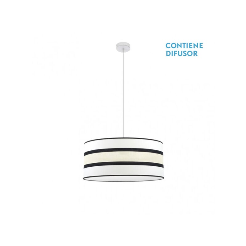 foto del prodotto fabrilamp lampada a sospensione bicolore karla 2 luci bianco beige dimmerabile