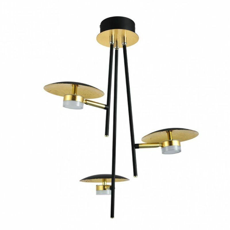 foto del prodotto fabrilamp lampada a sospensione cape town 3l 18w 4000k nero oro 53x39x39 cm 1440 lm direzionabile e orientabile