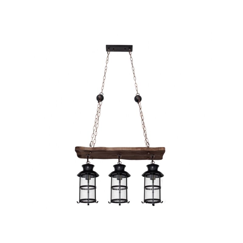 foto del prodotto fabrilamp lampada a sospensione cortijo rustica 3xe27 marrone