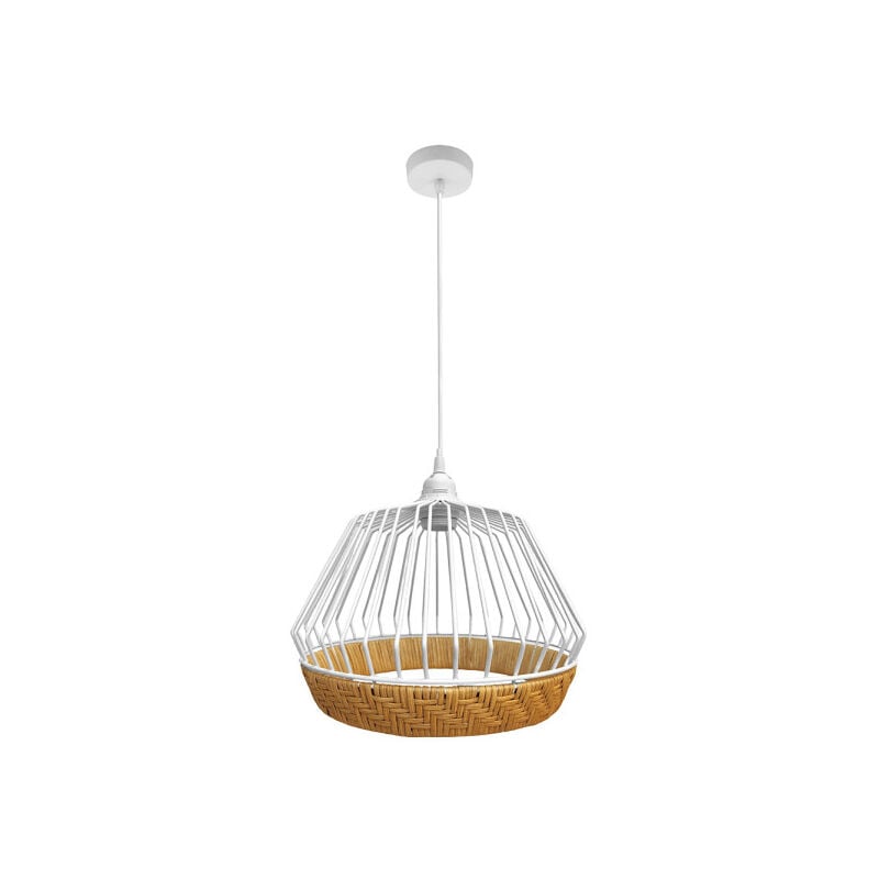 foto del prodotto fabrilamp lampada a sospensione de lampada a soffitto hugo 1xe27 bianco naturale 30d