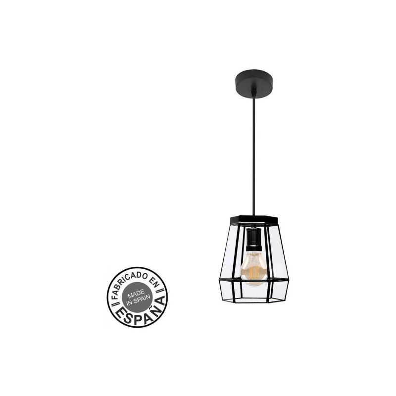 foto del prodotto fabrilamp lampada a sospensione de soffitto guia nero regx18x18cm