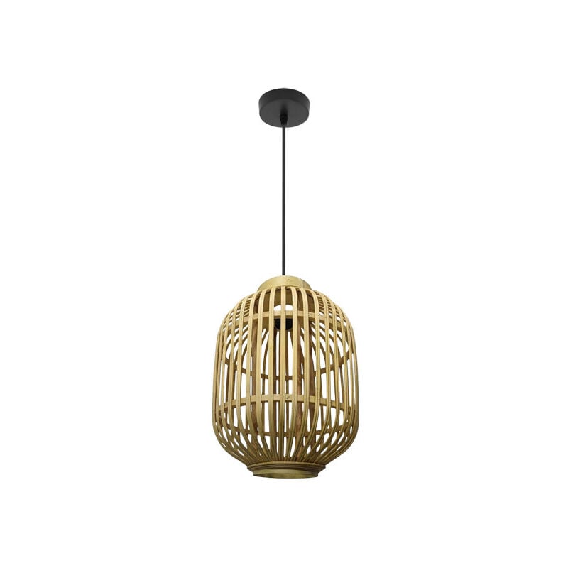 foto del prodotto fabrilamp lampada a sospensione diezma ad altezza regolabile e27 220 240 v ip20 38130 x 28 x 28 cm di metallo nero e bamb 