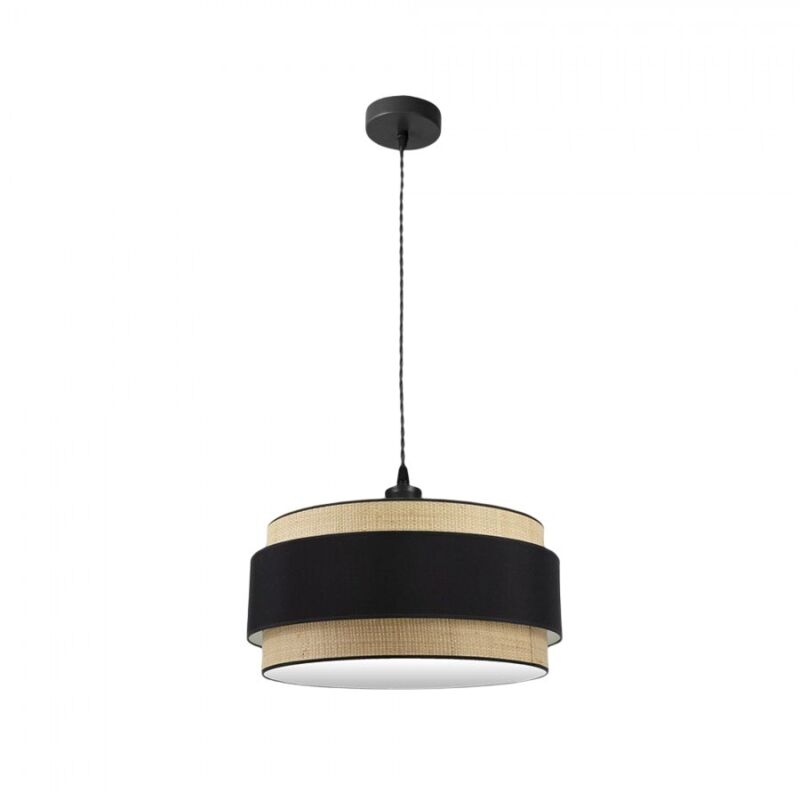 foto del prodotto fabrilamp - lampada a sospensione dimmerabile modello kandy 2xe27 naturale/nero