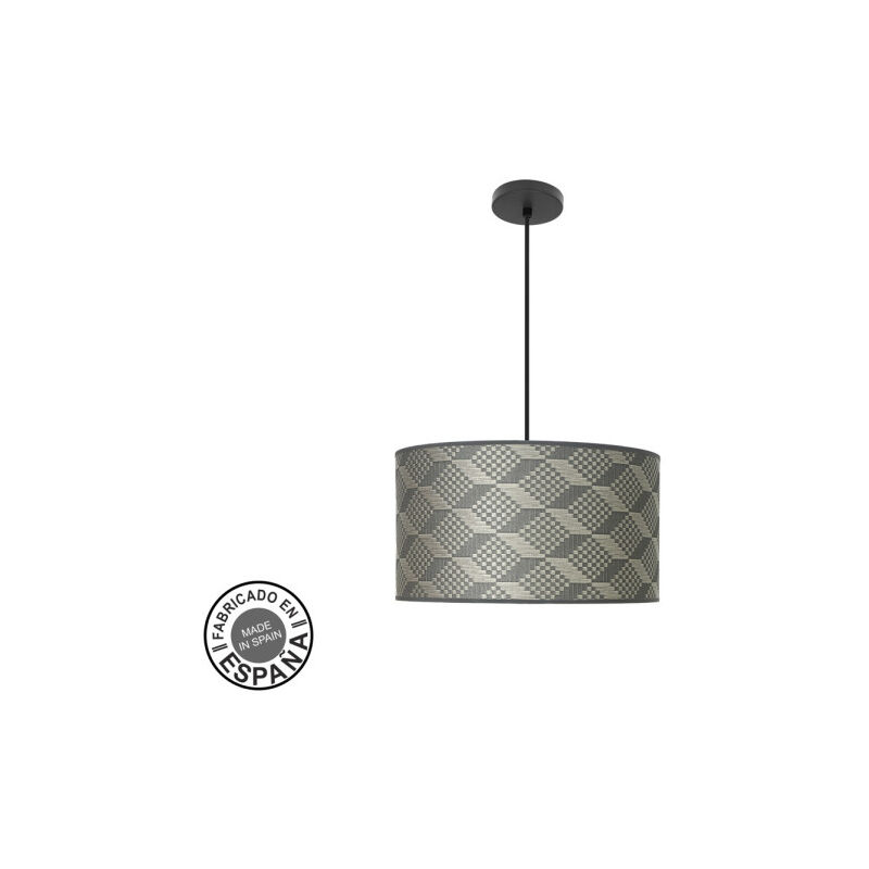 foto del prodotto fabrilamp lampada a sospensione fashion 2xe27 nero tetris grigio regx40x40cm c diffusore