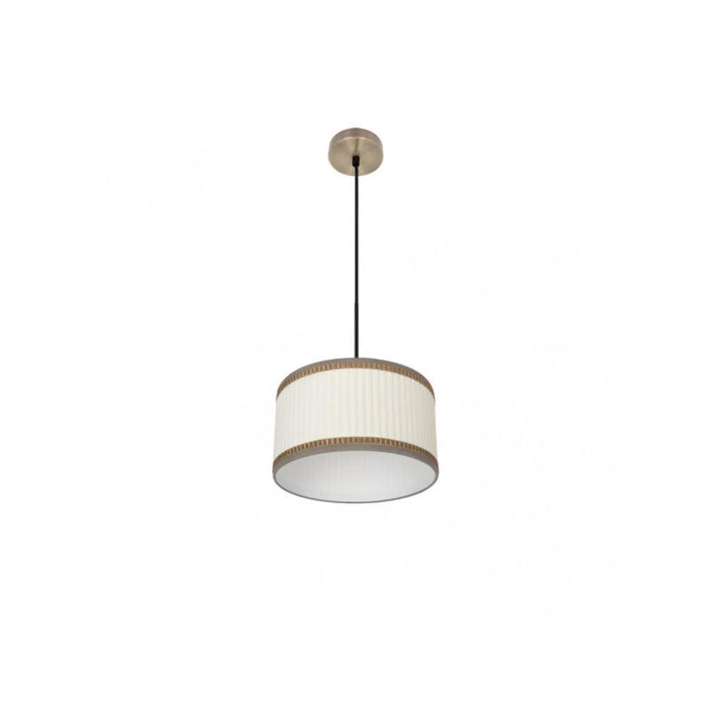 foto del prodotto fabrilamp lampada a sospensione in metallo color cuoio 1luce modello soprano dimmerabile