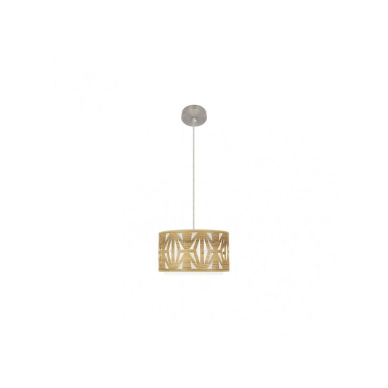 foto del prodotto fabrilamp lampada a sospensione in nichel legno chiaro katerina 1light