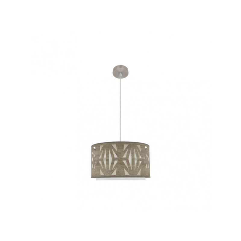 foto del prodotto fabrilamp lampada a sospensione in nichel legno grigio modello katerina 1xe27 dimmerabile