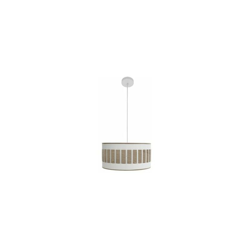 foto del prodotto fabrilamp lampada a sospensione ivanna 1xe27 bianco bianco legno chiaro regx40x40 cm
