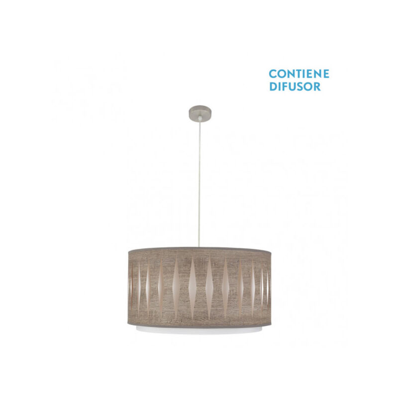 foto del prodotto fabrilamp lampada a sospensione modello alexandra legno colore grigio dimmerabile