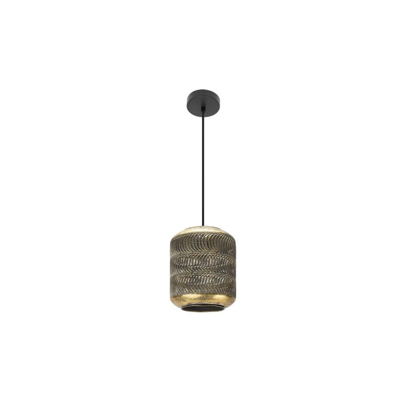 foto del prodotto fabrilamp lampada a sospensione vizela nero oro antico 21d