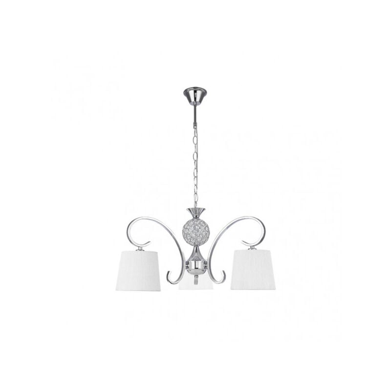 foto del prodotto fabrilamp lampada bogota 3xe14 cromo bianco paralume regx57x57 cm