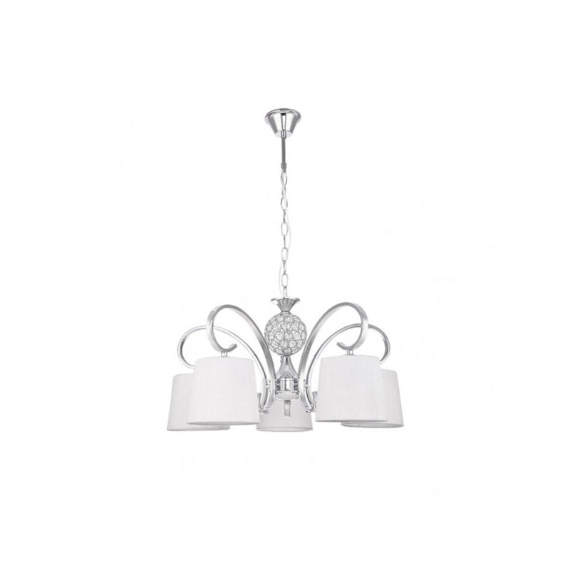 foto del prodotto fabrilamp lampada bogota 5xe14 cromo bianco paralume regx57x57 cm