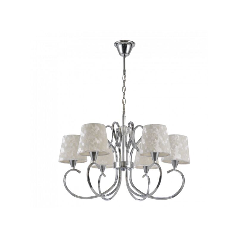 foto del prodotto fabrilamp lampada cancun 6xe14 cromo paralume bianco da .