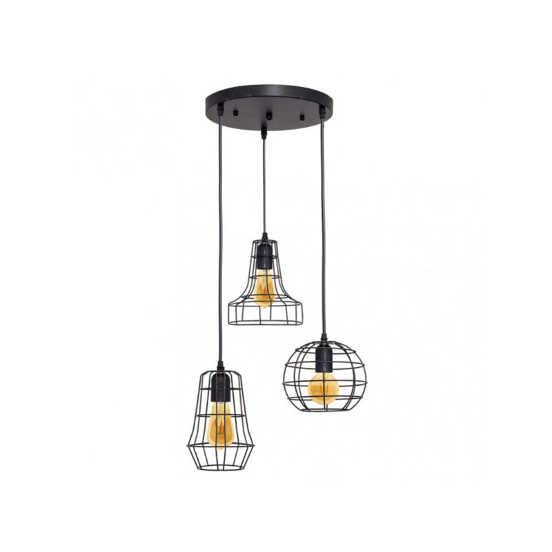 foto del prodotto fabrilamp lampada circolare a 3 pendenti marking marrone