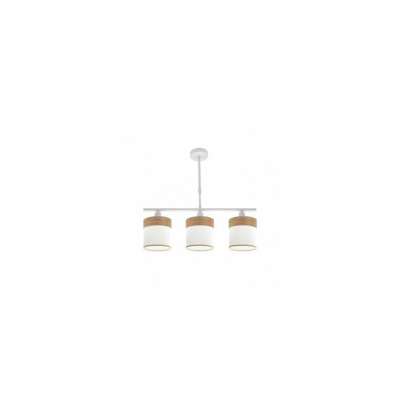 foto del prodotto fabrilamp lampada cloe 3xe14 bianco bianco legno chiaro regx55x14 cm