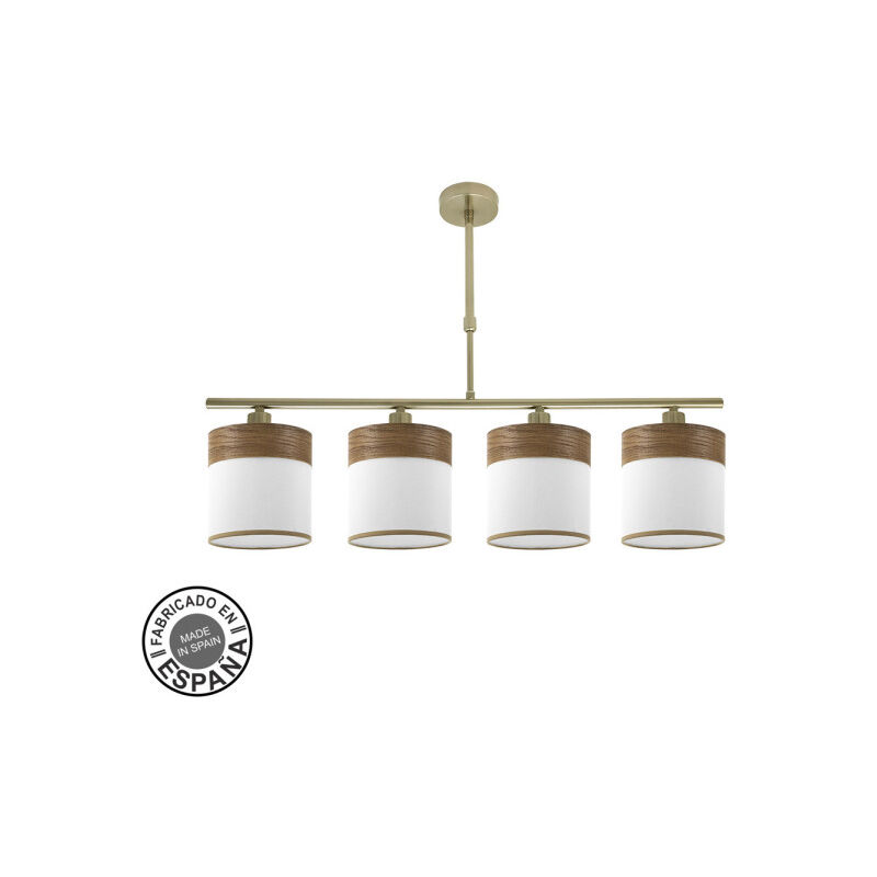 foto del prodotto fabrilamp lampada cloe 4xe14 pelle legno bianco dark regx75x14 cm