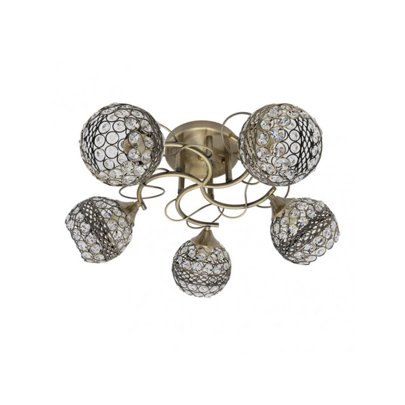 foto del prodotto fabrilamp - lampada con 5 paralumi de copens de cristallo modello lalibela