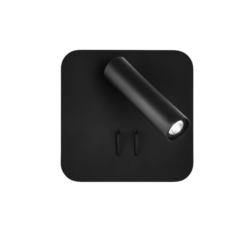 foto del prodotto fabrilamp lampada da parete 2 6w 4000k manet quadrata nera 130lm a doppia luce 14x14x12 cm