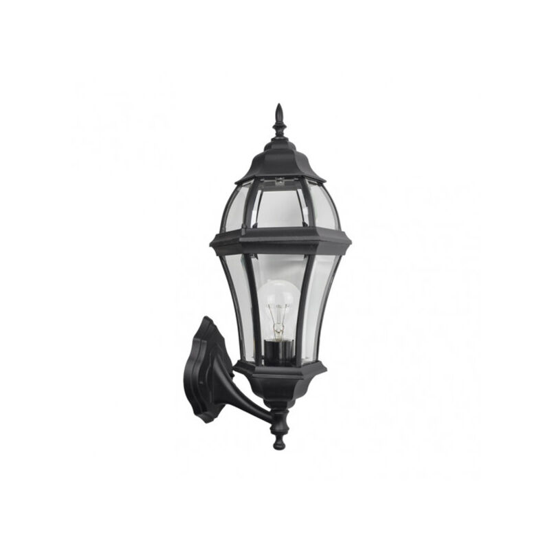 foto del prodotto fabrilamp lampada da parete esterna in alluminio becrux 1xe27 nero ip44 59,5x25x26 cm