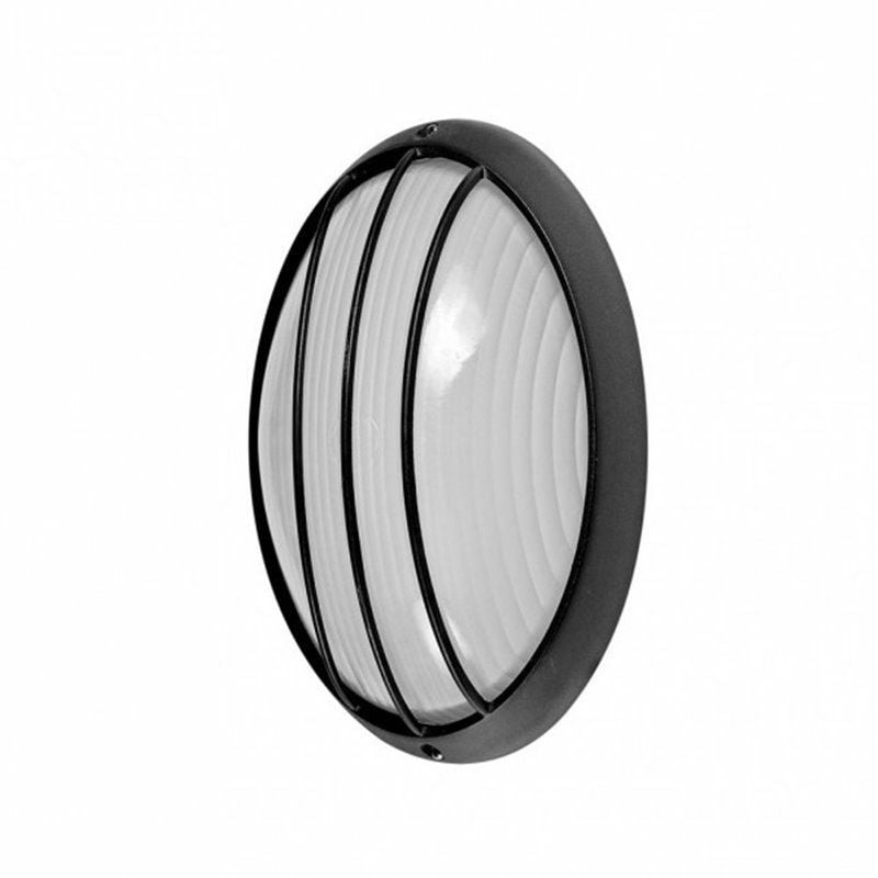 foto del prodotto fabrilamp lampada da parete ext.ovale alluminio aquila peq.1xe27 nero 10,5x22x14 cm ip44