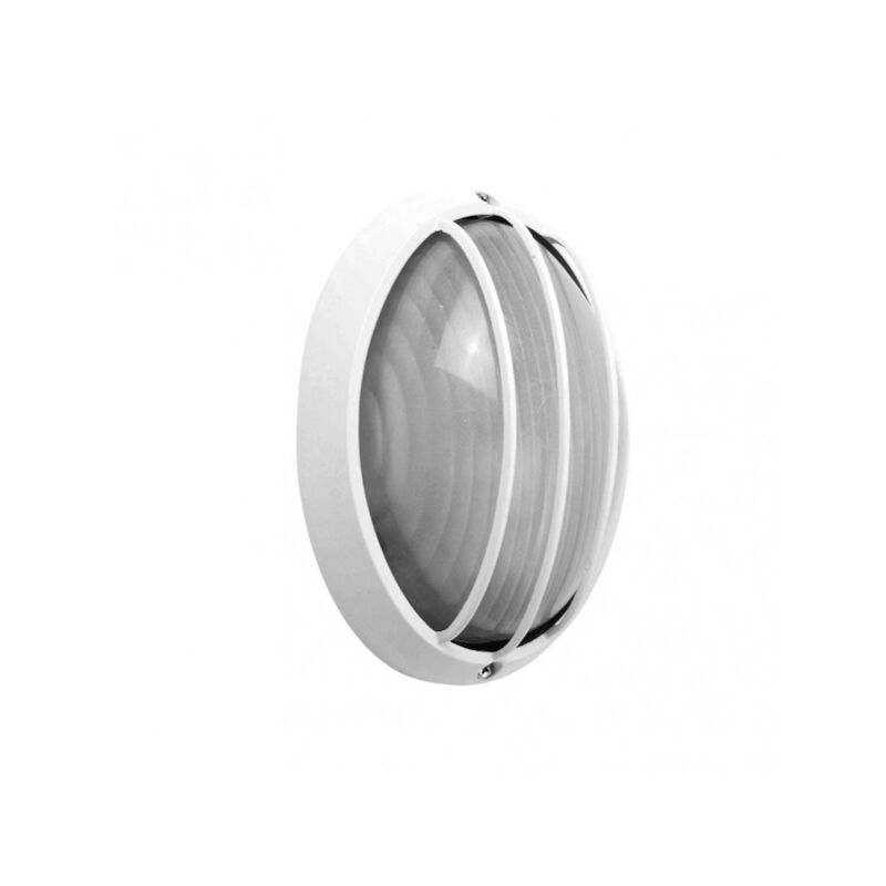 foto del prodotto fabrilamp lampada da parete ext.ovale alluminio aquila small 1xe27 white 10,5x22x14 cm ip44
