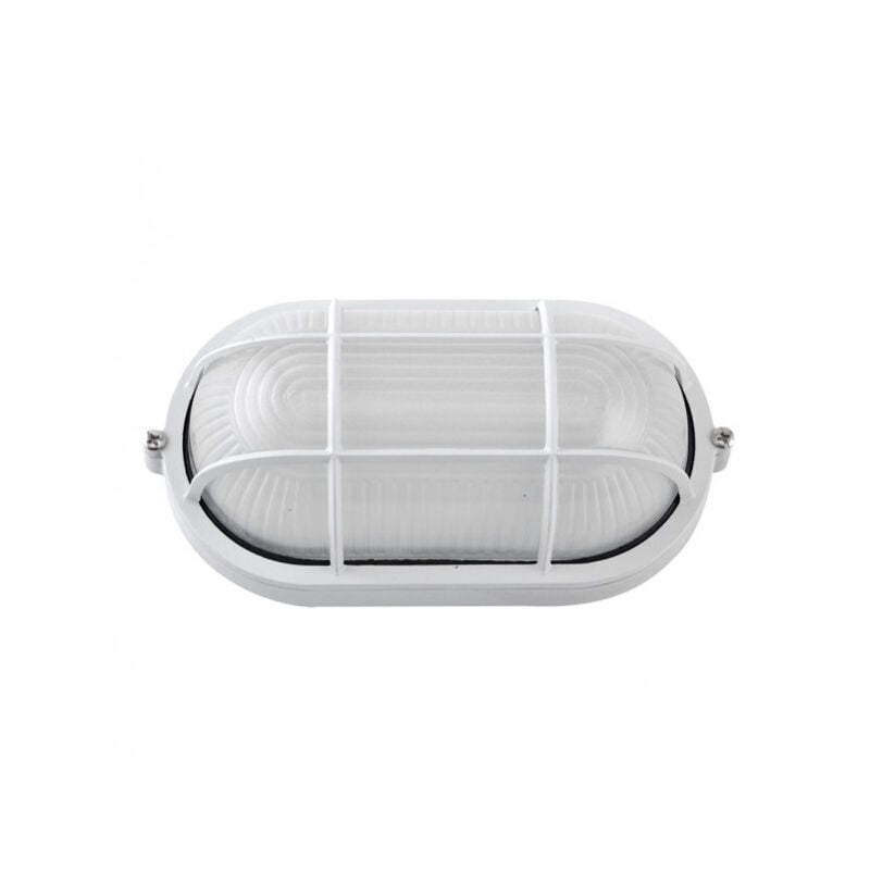 foto del prodotto fabrilamp lampada da parete ext.ovale in alluminio apus large 1xe27 white 11,5x27,5x15,5 cm ip44