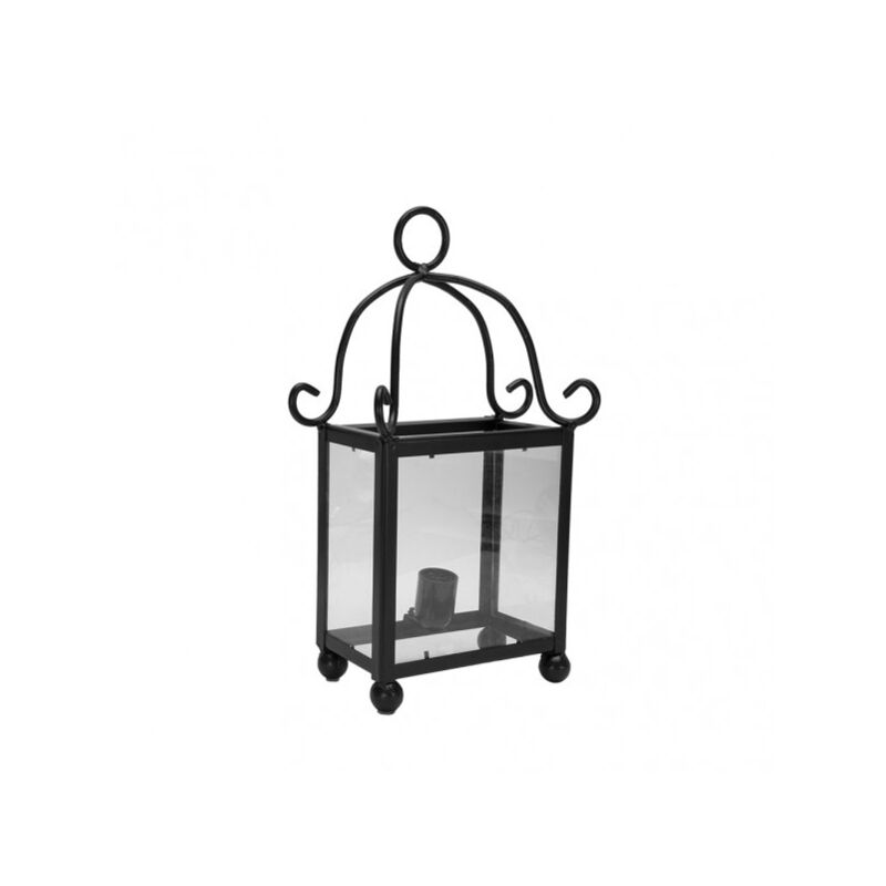 foto del prodotto fabrilamp lampada da parete in ferro battuto monasterio 1xe27 nero 46x24x14 cm